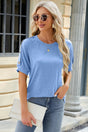 Round Neck Buttoned Short Sleeve T-Shirt - V.I.P Digital Presence