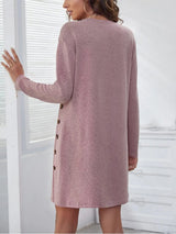 Round Neck Long Sleeve Mini Dress - V.I.P Digital Presence
