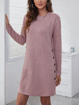 Round Neck Long Sleeve Mini Dress - V.I.P Digital Presence