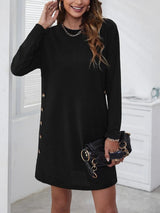 Round Neck Long Sleeve Mini Dress - V.I.P Digital Presence