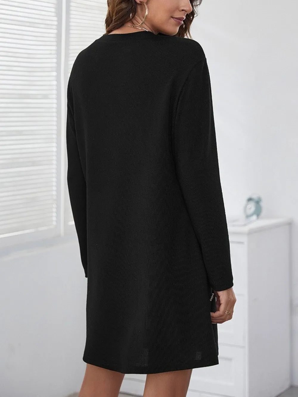Round Neck Long Sleeve Mini Dress - V.I.P Digital Presence