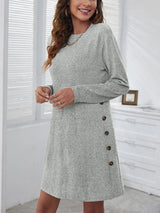 Round Neck Long Sleeve Mini Dress - V.I.P Digital Presence