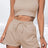 Round Neck Top and Drawstring Shorts Set - V.I.P Digital Presence