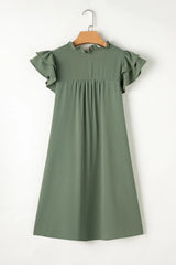 Ruffled V-Neck Cap Sleeve Mini Dress - V.I.P Digital Presence