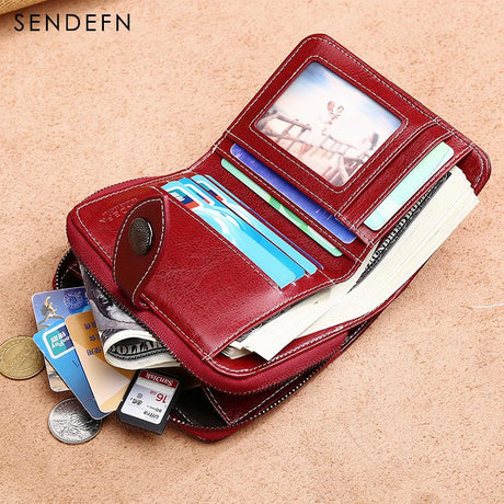 Sendefn  Small Wallet Casual Women's Purses Split Leather Quality Short Money Bag - V.I.P Digital Presence