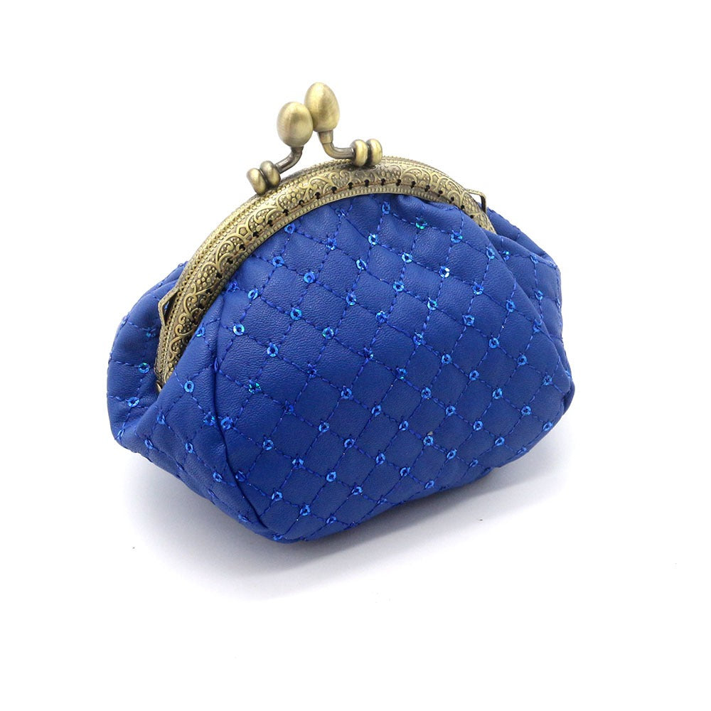 Sequin zero wallet, diamond grid coin bag, lipstick storage, small bag, mouth gold bag - V.I.P Digital Presence