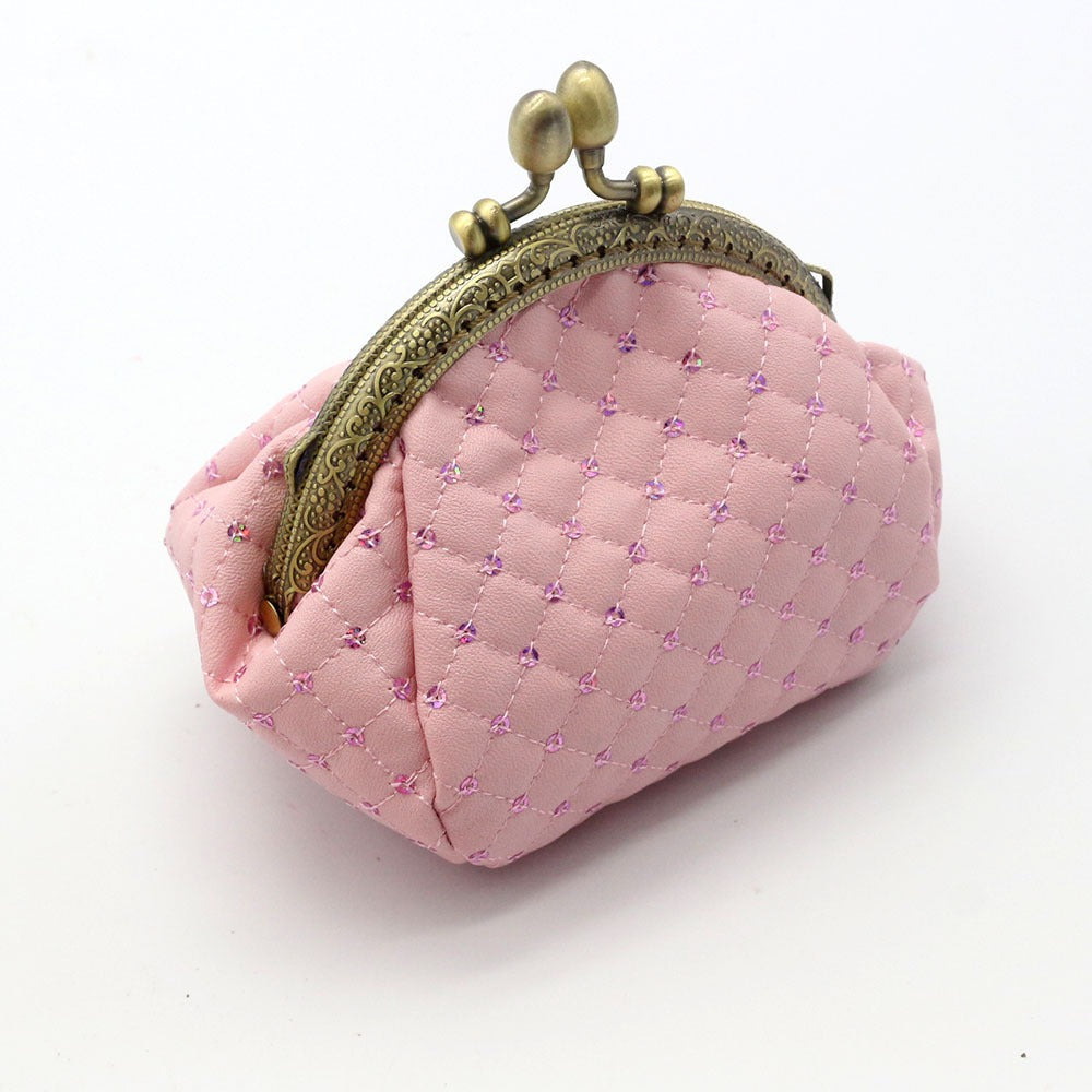 Sequin zero wallet, diamond grid coin bag, lipstick storage, small bag, mouth gold bag - V.I.P Digital Presence
