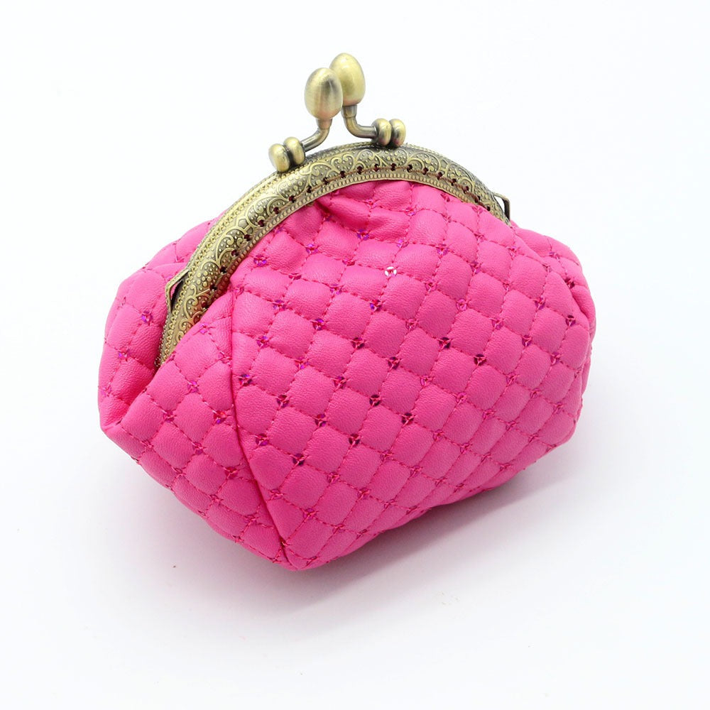 Sequin zero wallet, diamond grid coin bag, lipstick storage, small bag, mouth gold bag - V.I.P Digital Presence