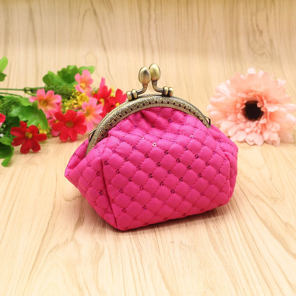 Sequin zero wallet, diamond grid coin bag, lipstick storage, small bag, mouth gold bag - V.I.P Digital Presence