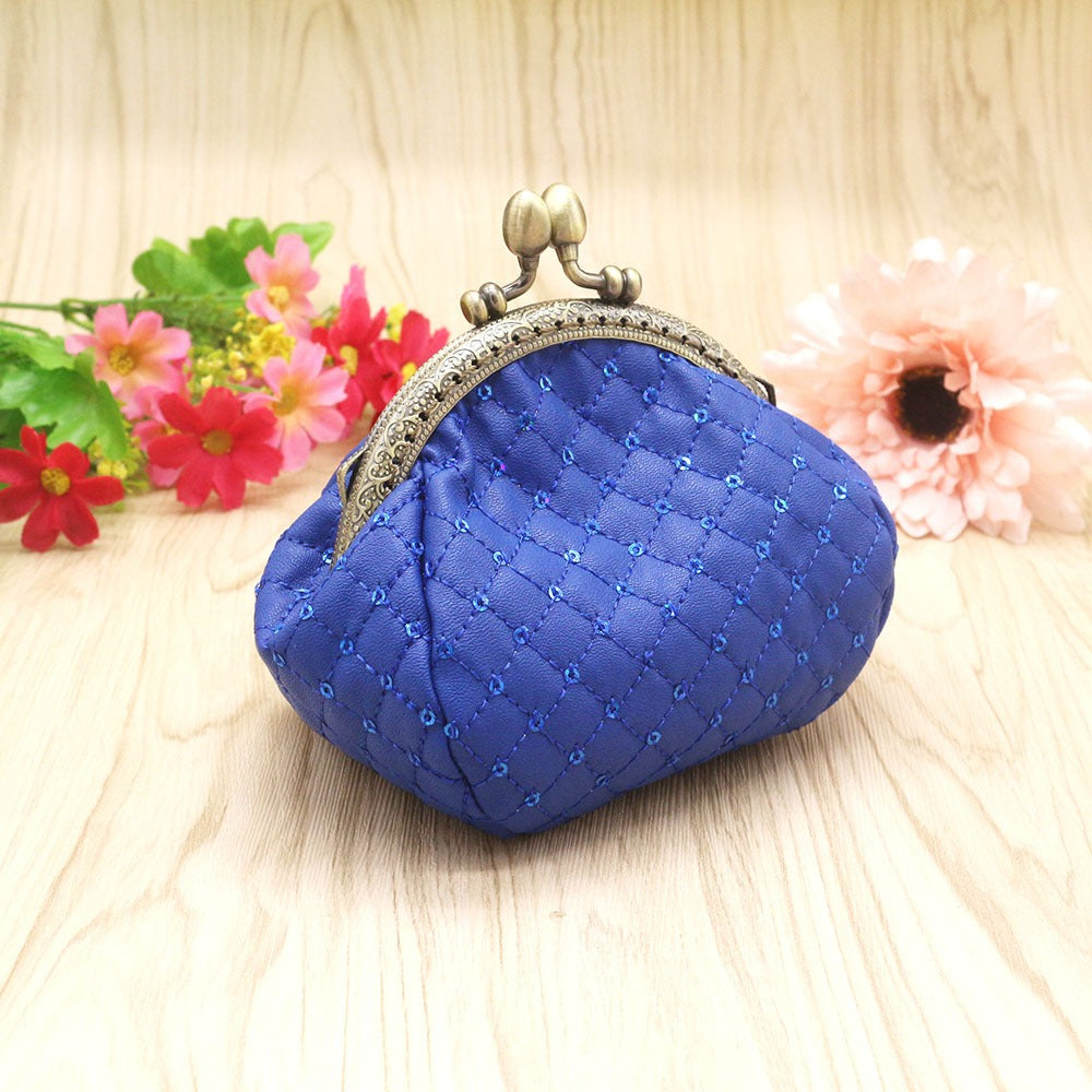 Sequin zero wallet, diamond grid coin bag, lipstick storage, small bag, mouth gold bag - V.I.P Digital Presence