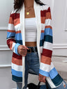 Shiny Color Block Open Front Cardigan - V.I.P Digital Presence