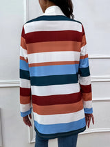 Shiny Color Block Open Front Cardigan - V.I.P Digital Presence