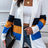 Shiny Color Block Open Front Cardigan - V.I.P Digital Presence