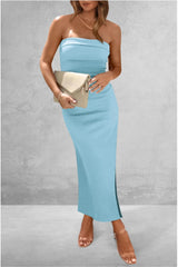 Slit Tube Midi Dress - V.I.P Digital Presence