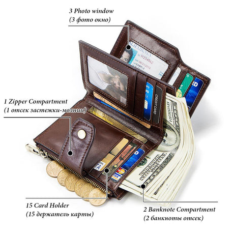 Smart Anti-Lost Wallet Men's Leather Wallet RFID Anti-theft Brush Coin Purse Bluetooth Link Multifunctional - V.I.P Digital Presence