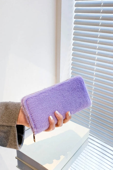 Solid Color Fluff Rectangle Wallet - V.I.P Digital Presence