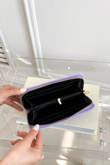 Solid Color Fluff Rectangle Wallet - V.I.P Digital Presence