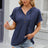 Solid color hooded button loose short sleeved T-shirt top for women - V.I.P Digital Presence