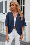 Solid color mid sleeved cardigan knitted cardigan jacket air-conditioned sweater - V.I.P Digital Presence