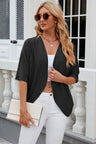 Solid color mid sleeved cardigan knitted cardigan jacket air-conditioned sweater - V.I.P Digital Presence