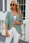 Solid color mid sleeved cardigan knitted cardigan jacket air-conditioned sweater - V.I.P Digital Presence