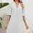 Solid color V-neck loose pleated five quarter sleeve dress for women - V.I.P Digital Presence