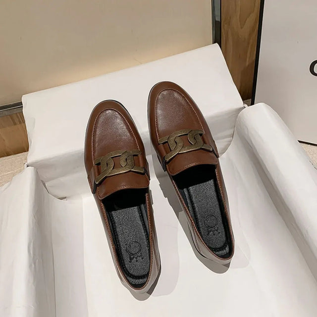 Spring and Autumn New British Style Small Leather Shoes Commuting Work Shoes Flat Flat Single Shoes - V.I.P Digital Presence