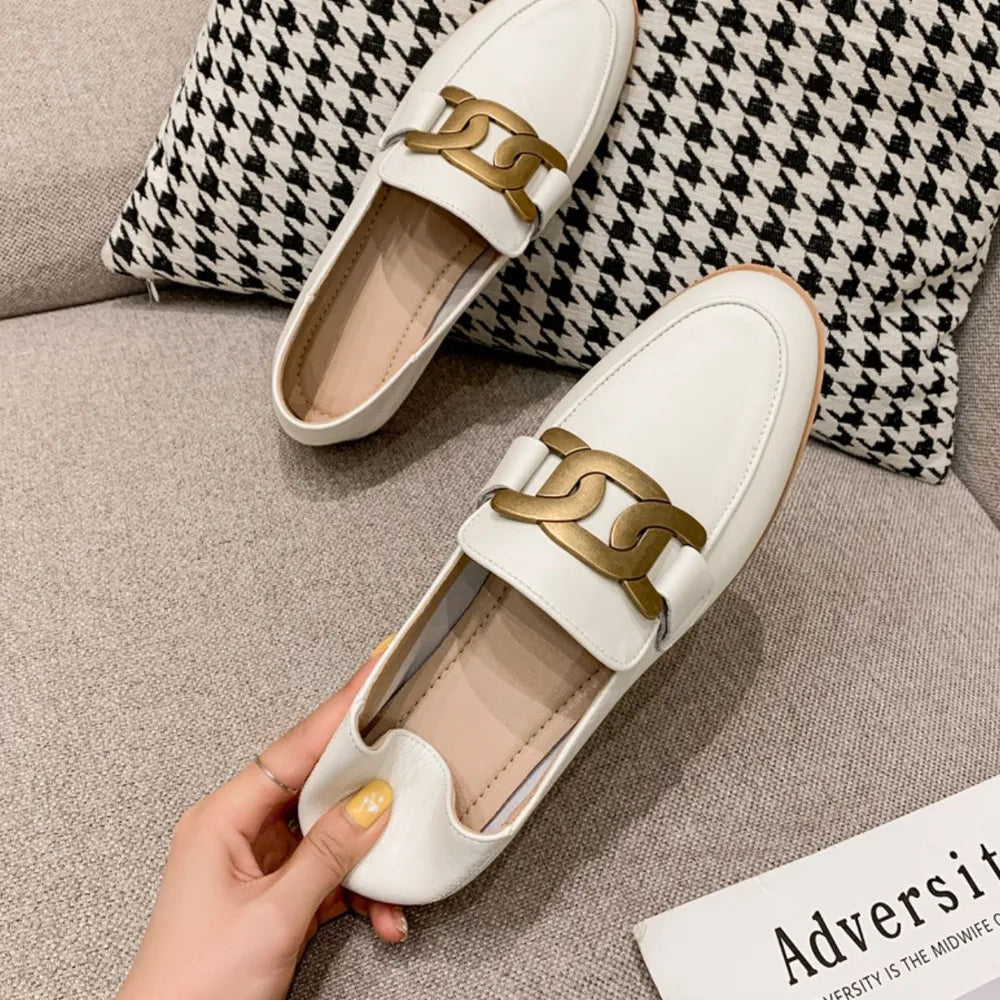 Spring and Autumn New British Style Small Leather Shoes Commuting Work Shoes Flat Flat Single Shoes - V.I.P Digital Presence