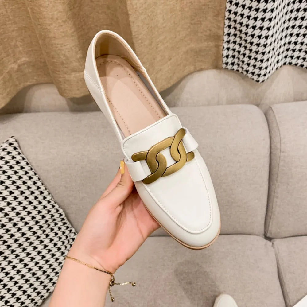 Spring and Autumn New British Style Small Leather Shoes Commuting Work Shoes Flat Flat Single Shoes - V.I.P Digital Presence