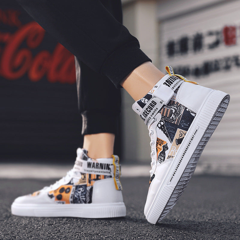 Spring men's trendy shoes, new black high top shoes for teenagers, sports shoes for boys, junior high school students, and men's adobe shoes - V.I.P Digital Presence