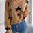 Star Pattern Distressed V-Neck Cropped Sweater - V.I.P Digital Presence