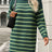 Striped Mock Neck Long Sleeve Mini Dress - V.I.P Digital Presence
