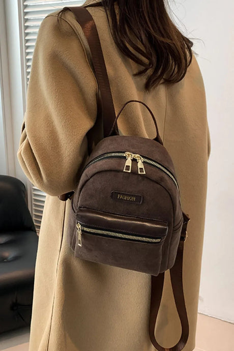 Suede Adjustable Strap Backpack Bag - V.I.P Digital Presence