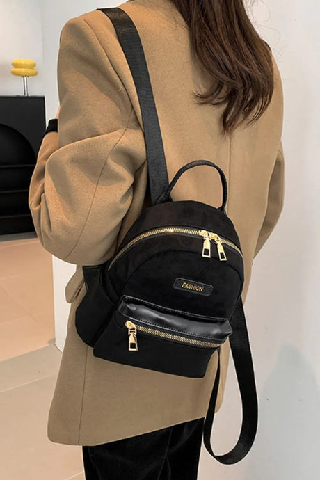 Suede Adjustable Strap Backpack Bag - V.I.P Digital Presence