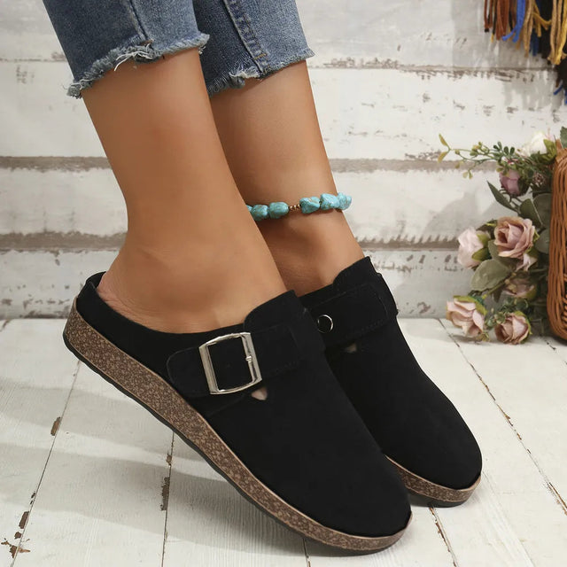 Suede Round Toe Buckle Slip-Ons - V.I.P Digital Presence