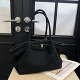 Suede tote bag for women in autumn and winter, high-end and niche design, large capacity commuting retro handbag - V.I.P Digital Presence