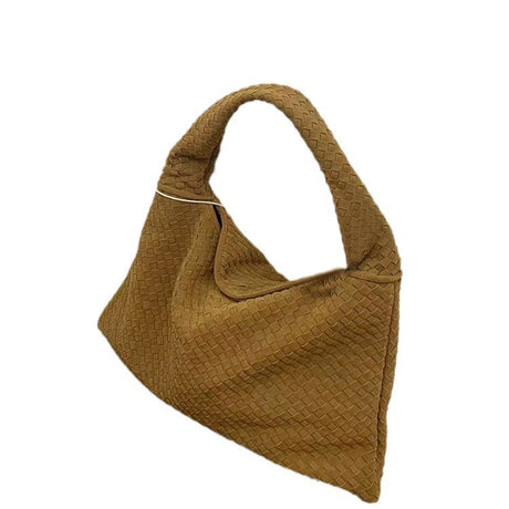 Suede woven tote bag simple and fashionable handbag underarm single shoulder bag large capacity suction buckle - V.I.P Digital Presence