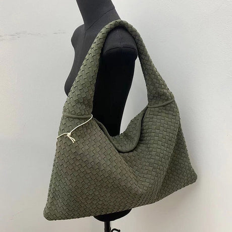 Suede woven tote bag simple and fashionable handbag underarm single shoulder bag large capacity suction buckle - V.I.P Digital Presence