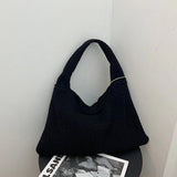 Suede woven tote bag simple and fashionable handbag underarm single shoulder bag large capacity suction buckle - V.I.P Digital Presence