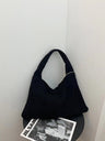 Suede woven tote bag simple and fashionable handbag underarm single shoulder bag large capacity suction buckle - V.I.P Digital Presence