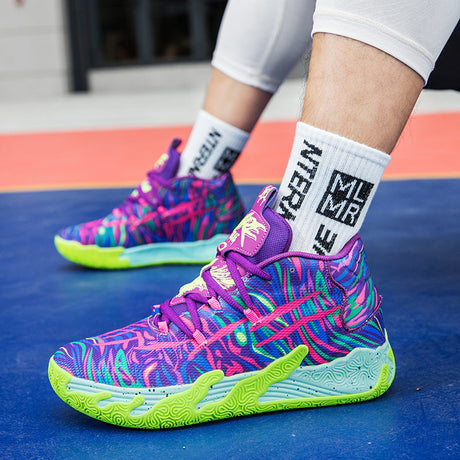 Three ball, third-generation purple MB.03 men's and women's indoor and outdoor shock-absorbing and anti slip basketball shoes - V.I.P Digital Presence