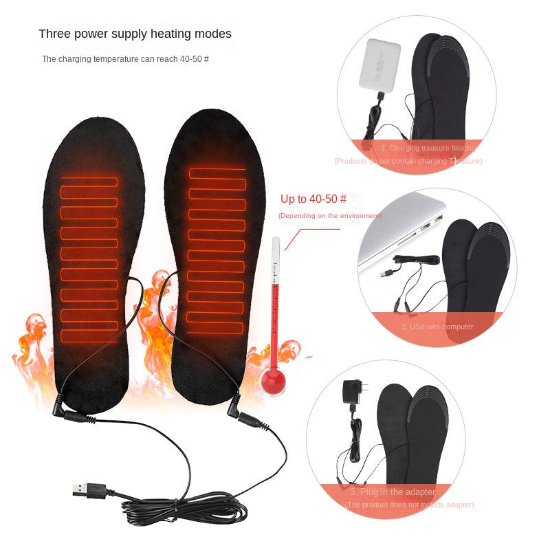 USB heating insole warm feet treasure charging heating washable size tailoring full soled warm feet electric heating insole - V.I.P Digital Presence