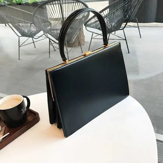 Vintage Big Clip Women Handbags Designer Casual Female Large Capacity Tote Luxury Pu Leather Handbag Ladies Fashion Purses - V.I.P Digital Presence