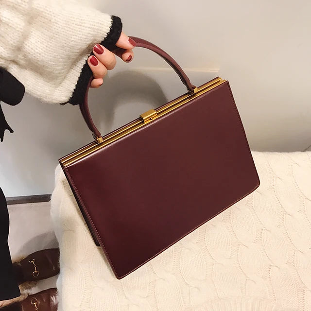 Vintage Big Clip Women Handbags Designer Casual Female Large Capacity Tote Luxury Pu Leather Handbag Ladies Fashion Purses - V.I.P Digital Presence