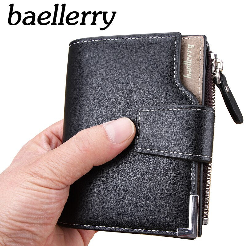 Wallet Baellerry brand Short men Wallets PU Leather male Purse Card Holder Wallet Fashion man Zipper Wallet men Coin bag - V.I.P Digital Presence