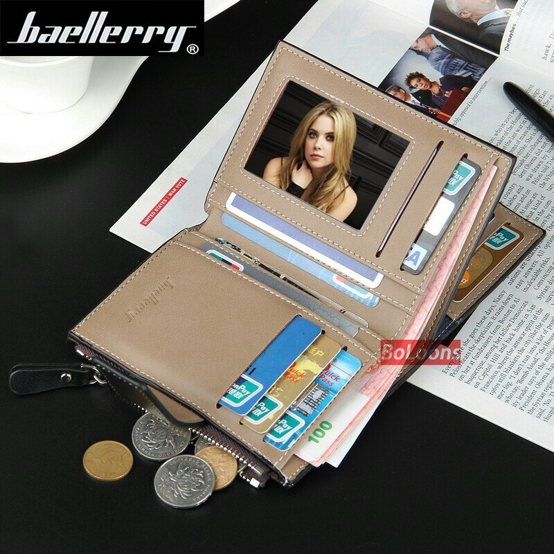 Wallet Baellerry brand Short men Wallets PU Leather male Purse Card Holder Wallet Fashion man Zipper Wallet men Coin bag - V.I.P Digital Presence