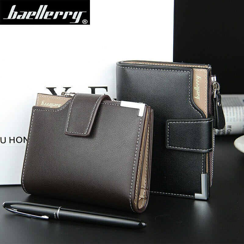 Wallet Baellerry brand Short men Wallets PU Leather male Purse Card Holder Wallet Fashion man Zipper Wallet men Coin bag - V.I.P Digital Presence
