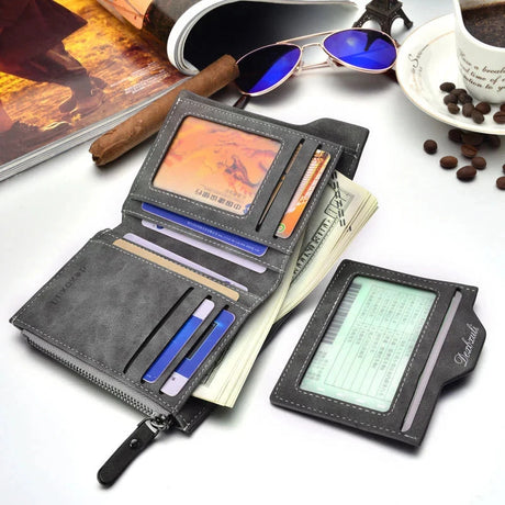 Wallet Men Soft Leather wallet with removable card slots multifunction men wallet purse male clutch top quality ! - V.I.P Digital Presence