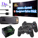 Wireless Retro Game Console Stick Built-In 20000+ Classic Games 4K HDMI 9 Emulators with 2.4G Controller Video Gaming Sticks