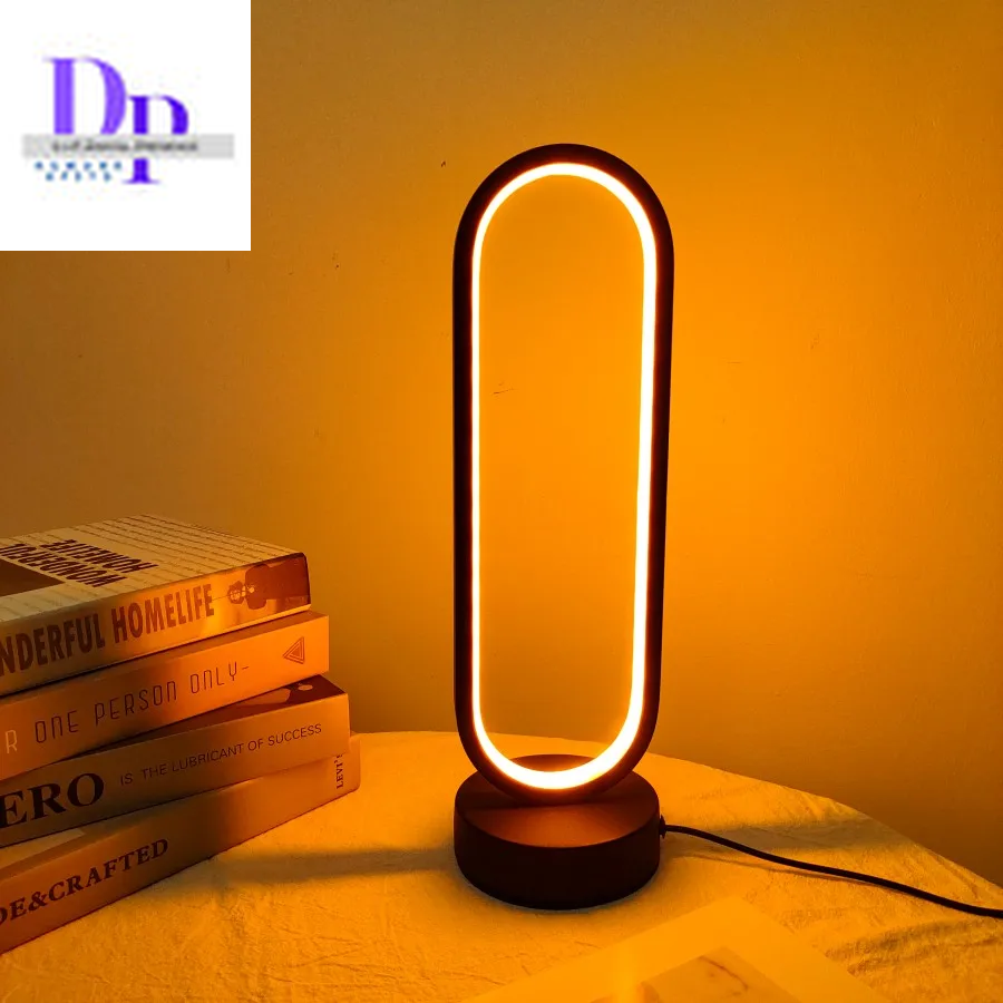 1PC Lamp Bedroom Ring Lamp Living Room Three-Color Dimming Bedside Lamp LED Night Light